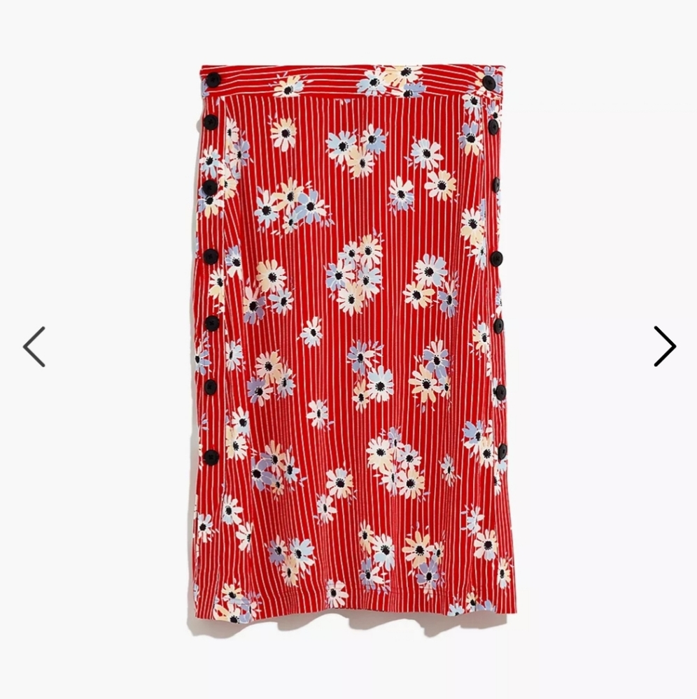 Madewell size 8 Side-Button Skirt in Daisy Society